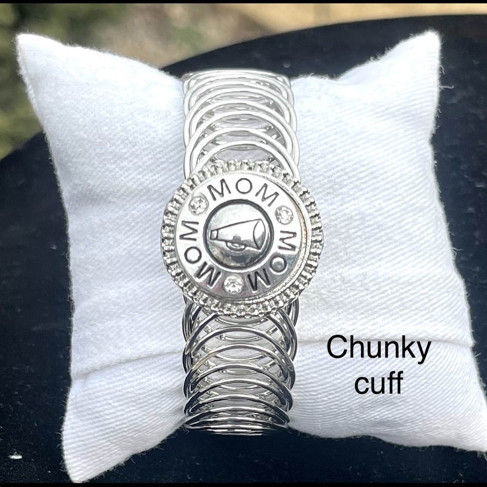 Mom sport chunky snap cuff- silver